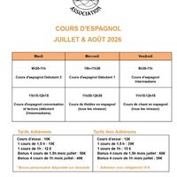 Cours d'espagnol de l'été