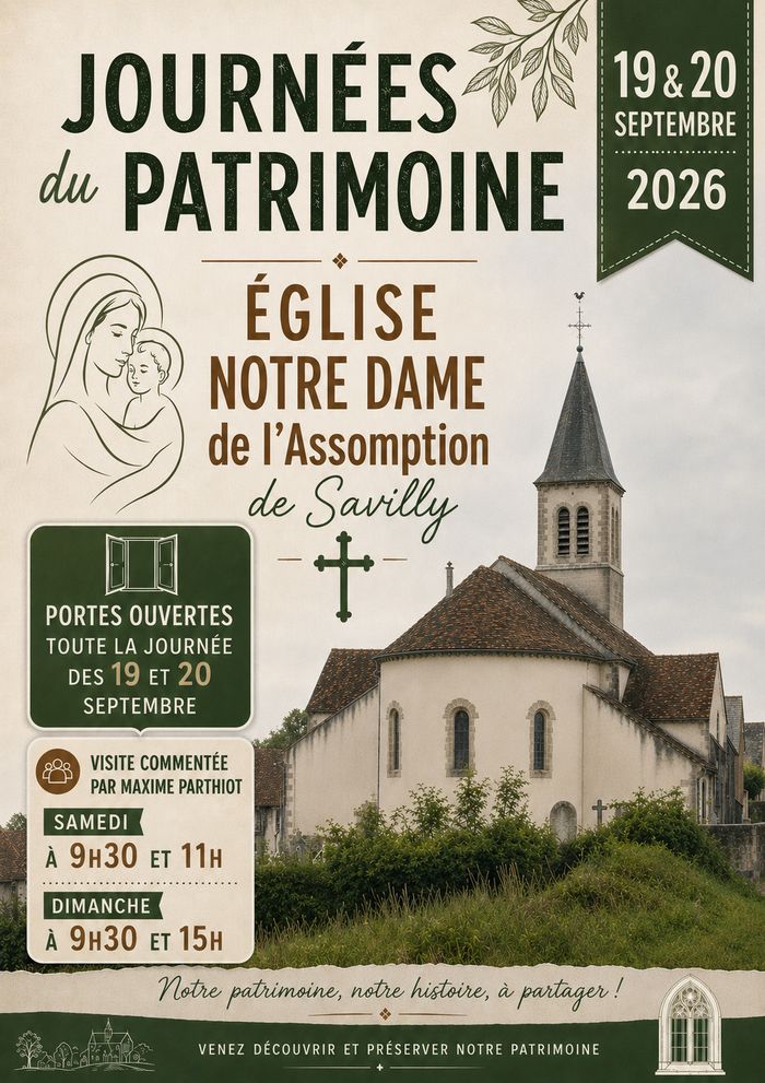 Journées européennes du Patrimoine 2026 - Église Notre Dame de l'Assomption de Savilly