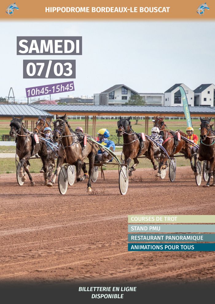 Courses de trot et animations -  Samedi 7 mars à l’Hippodrome de Bordeaux–Le Bouscat