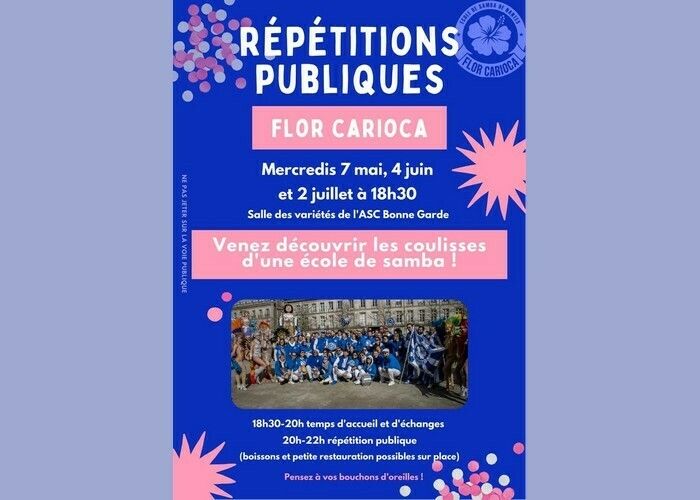 Répétition publique de l’école de samba de Nantes Flor Carioca