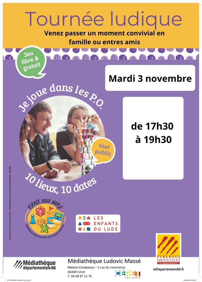 Tournée ludique - Jeux en famille ou entre amis