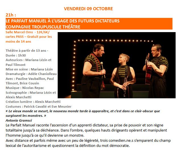 Théâtre - Le parfait manuel à l'usage des futurs dictateurs