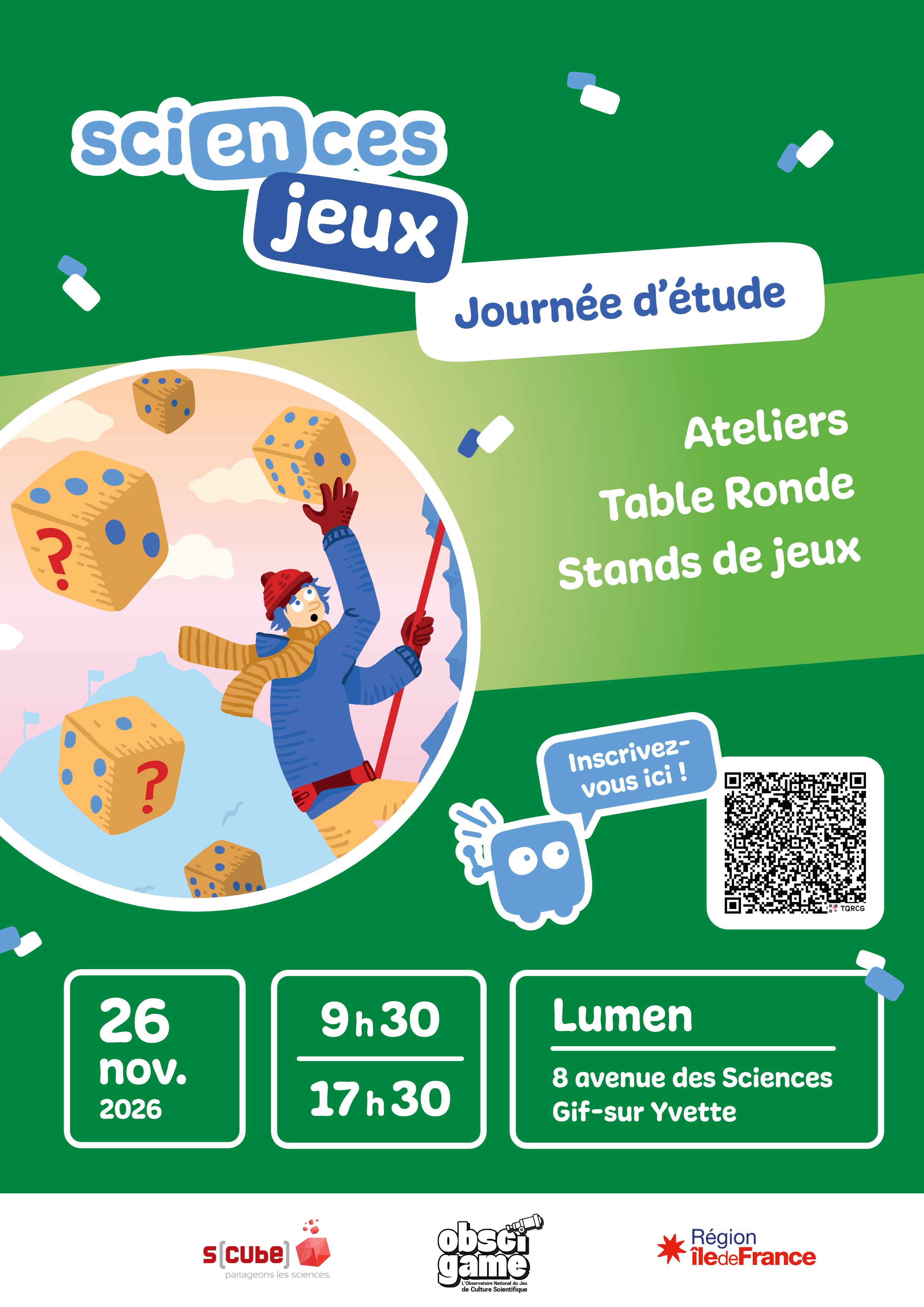 Inscription à la Journée Sciences en jeux du 26 novembre