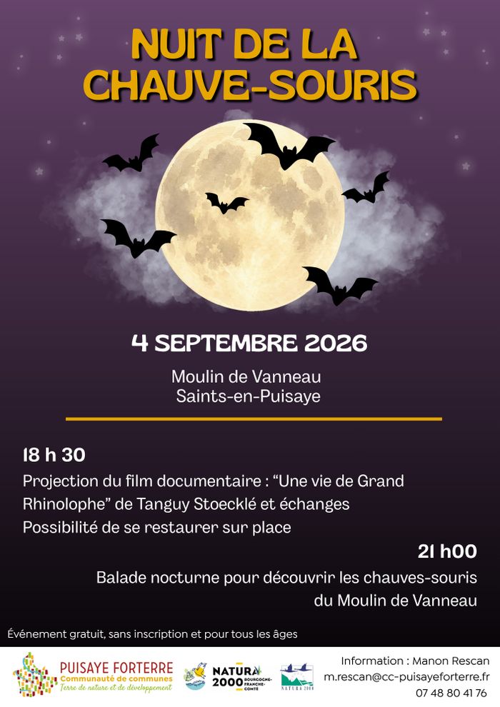 Nuit de la chauve-souris au Moulin de Vanneau