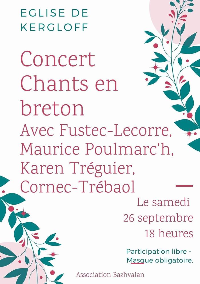 Concert de chants en breton à Kergloff