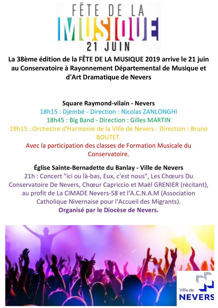 Fête de la Musique du Conservatoire à Rayonnement Départemental de Musique et d'Art Dramatique de Nevers.