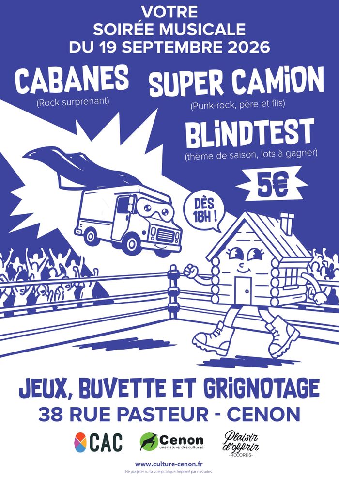 Affiche, Soirée concerts et blind test – Plaisir d’Offrir Records x OCAC