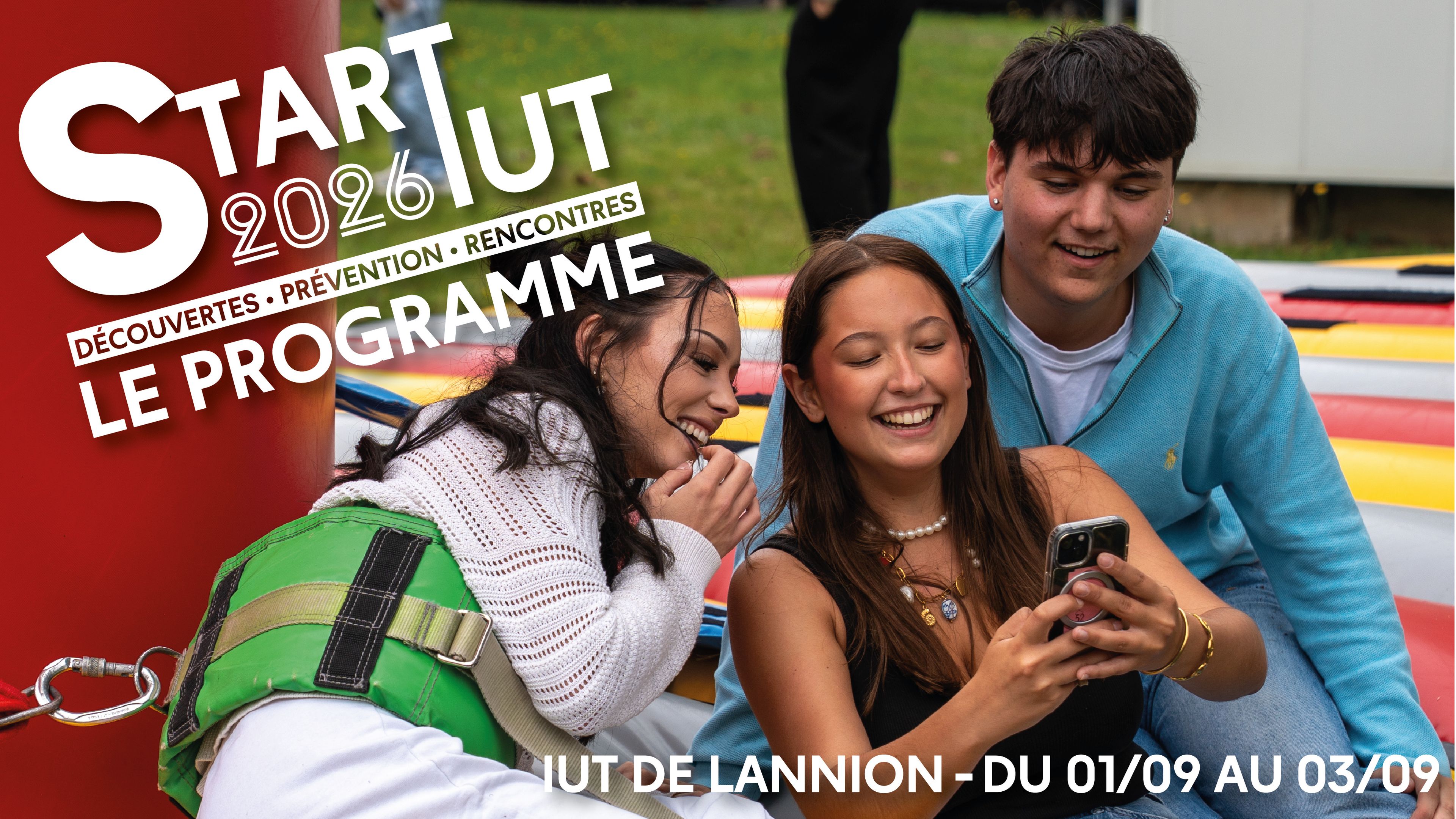 Du 1er au 3 septembre 2026, l’IUT de Lannion accueille ses étudiants ! Trois jours pour découvrir l’établissement, ses services, ses partenaires, rencontrer les autres étudiants et partager !