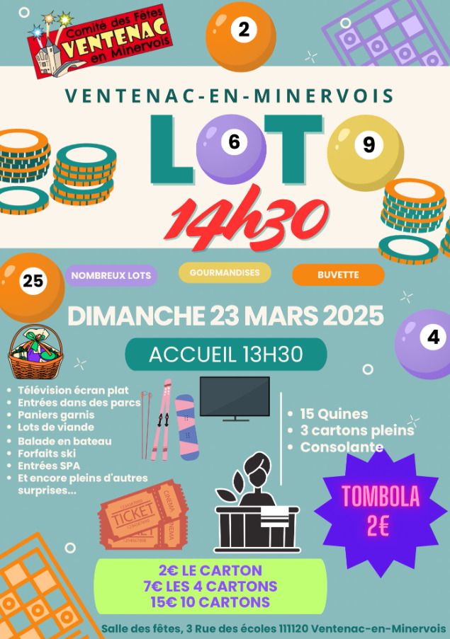 Loto du Comité des fêtes de Ventenac