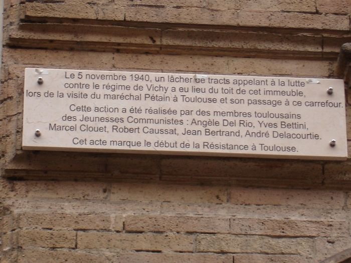 « 5 NOVEMBRE 1940 : LE PREMIER ACTE DE RÉSISTANCE À TOULOUSE » - conférence