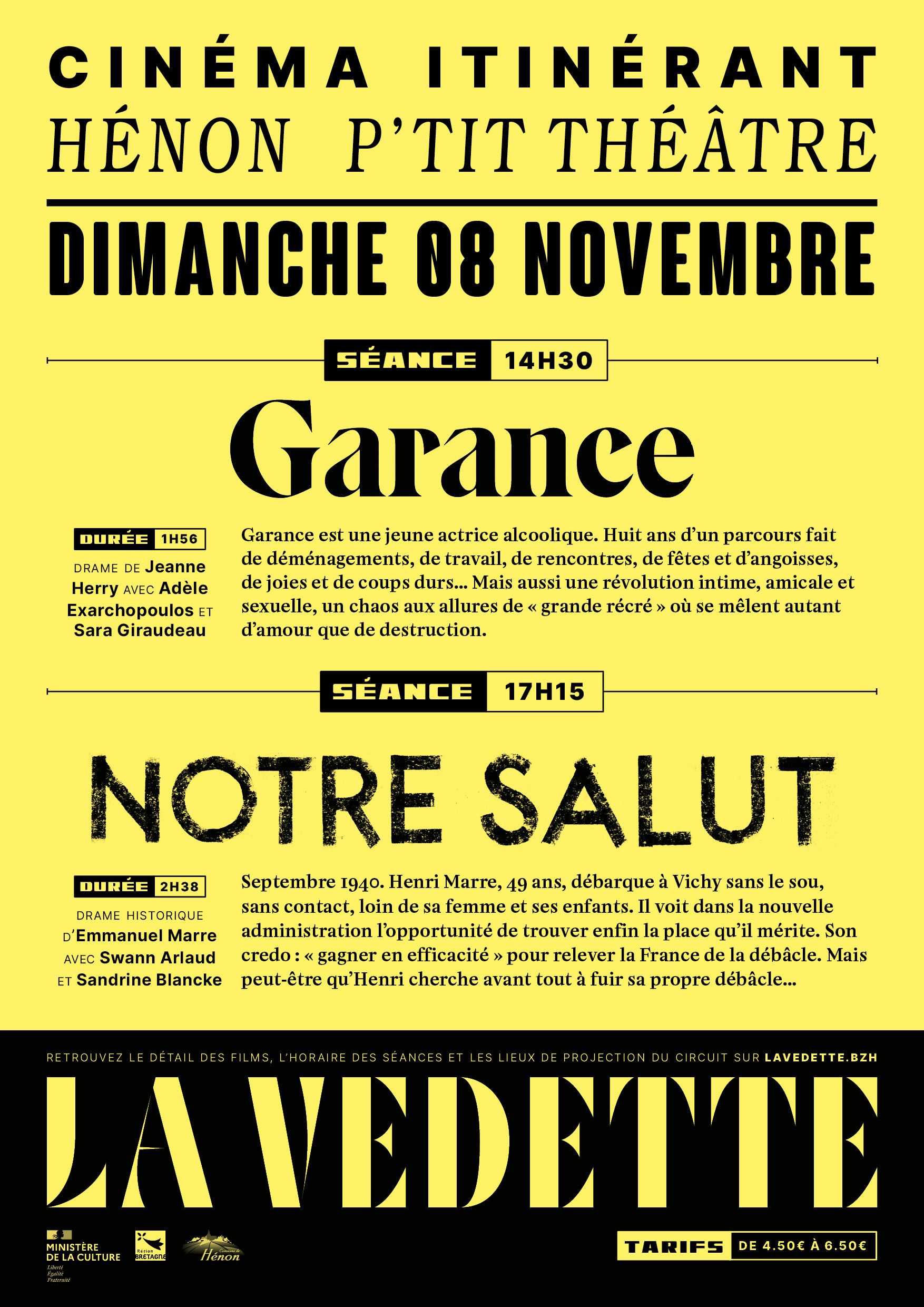 Cinéma itinérant à Hénon le 08/11/2026