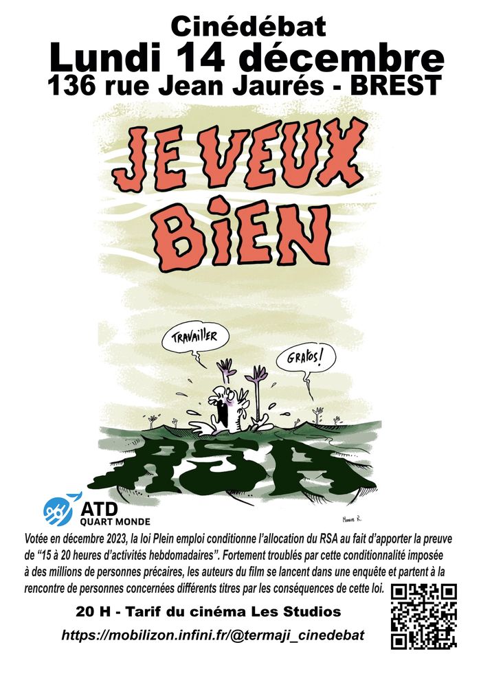 JE VEUX BIEN Cinédébat en partenariat avec ATD Quart Monde