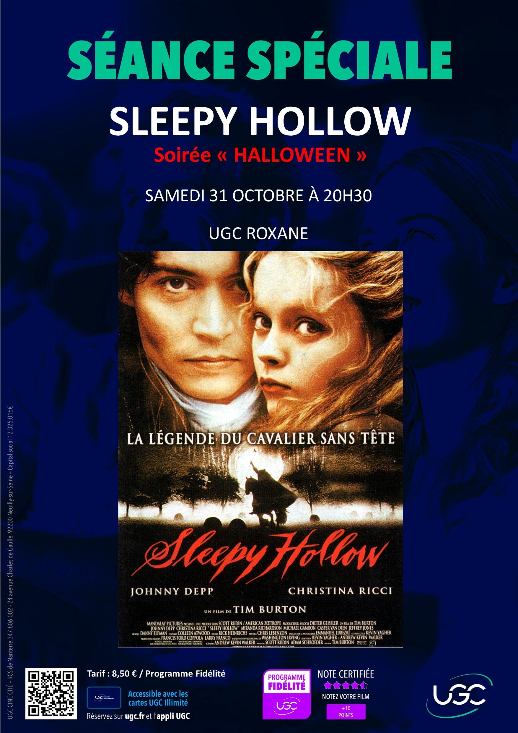 Soirée Halloween avec la projection du film Sleepy Hollow
