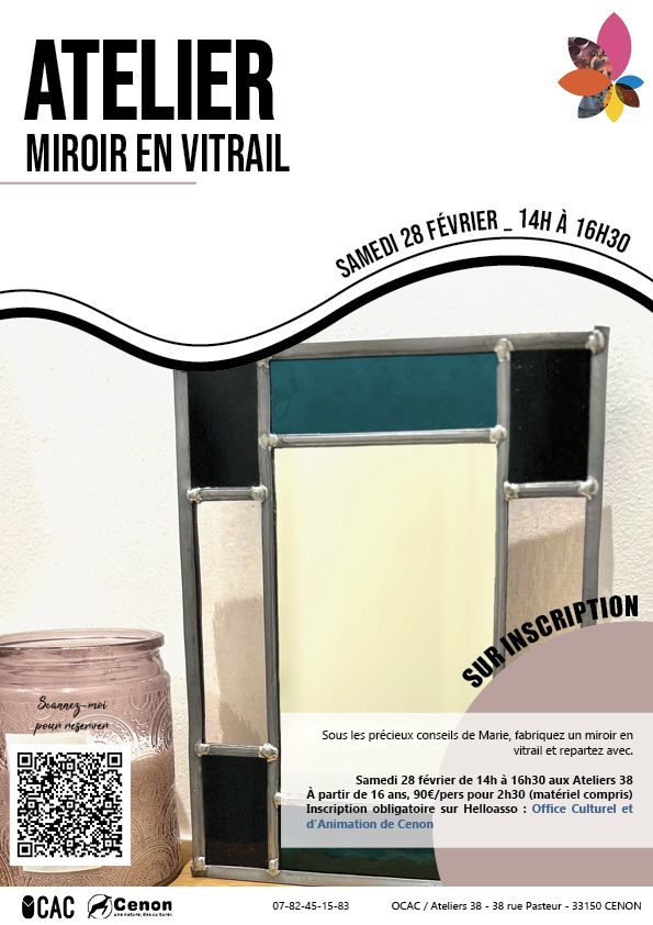 Confection d'un miroir en vitrail