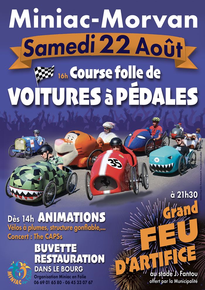 Course folle de voitures à pédales
