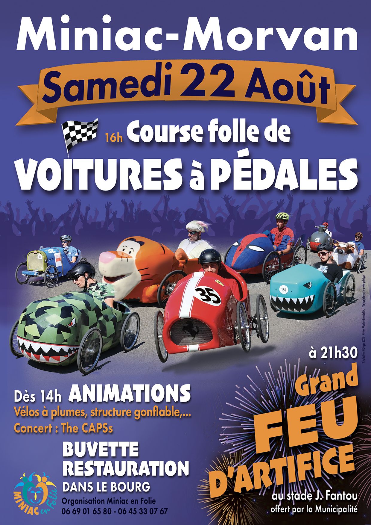 Course folle de voitures à pédales