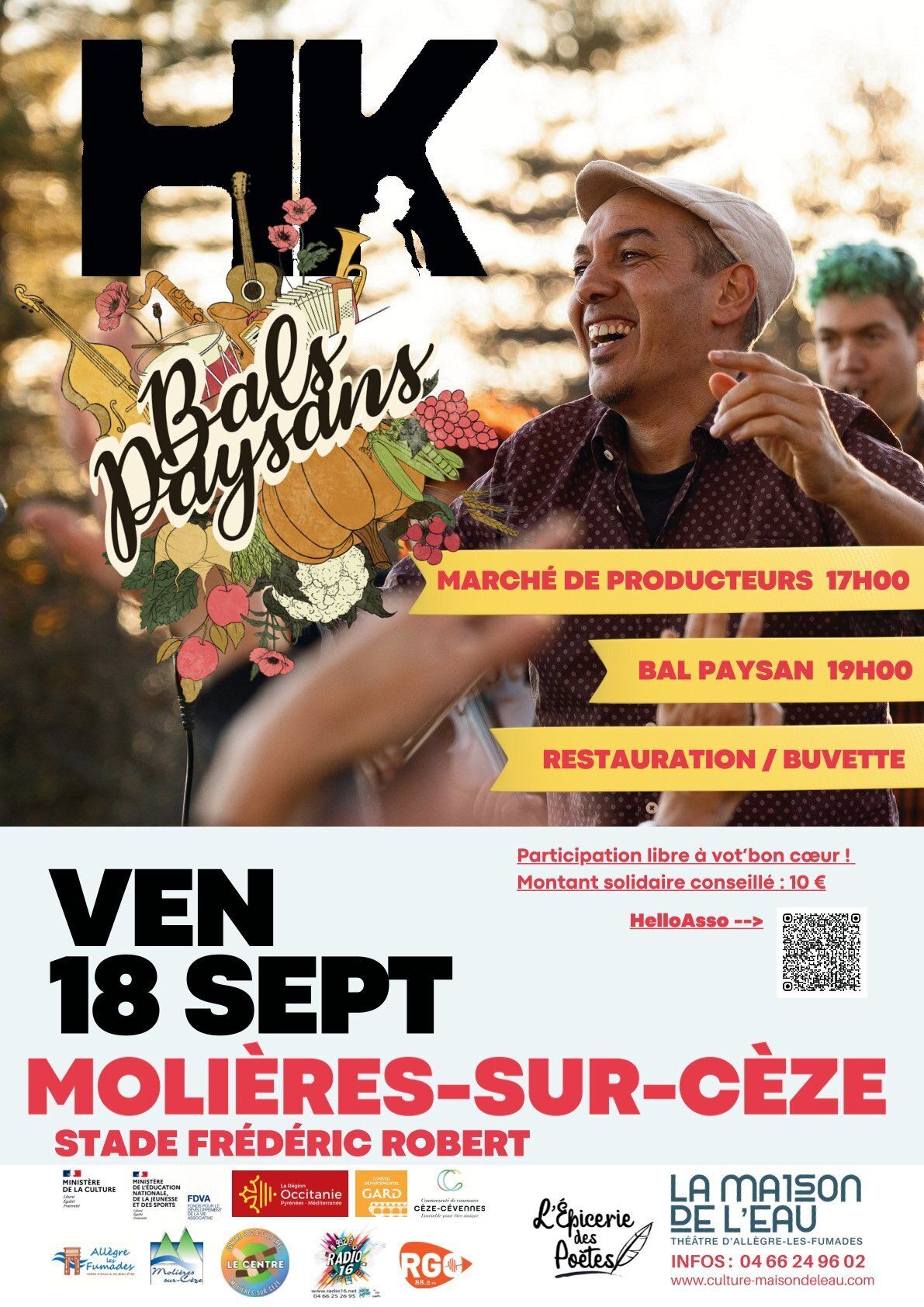 18 septembre 2026 - Bal paysan avec HK à Molières-sur-Cèze (30)