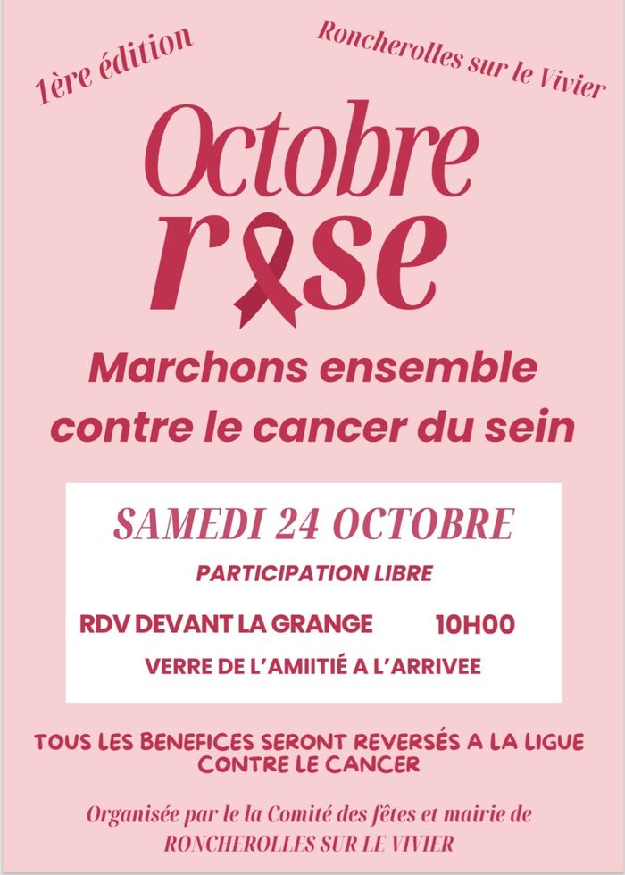 Marche solidaire pour Octobre Rose à Roncherolles-sur-le-Vivier