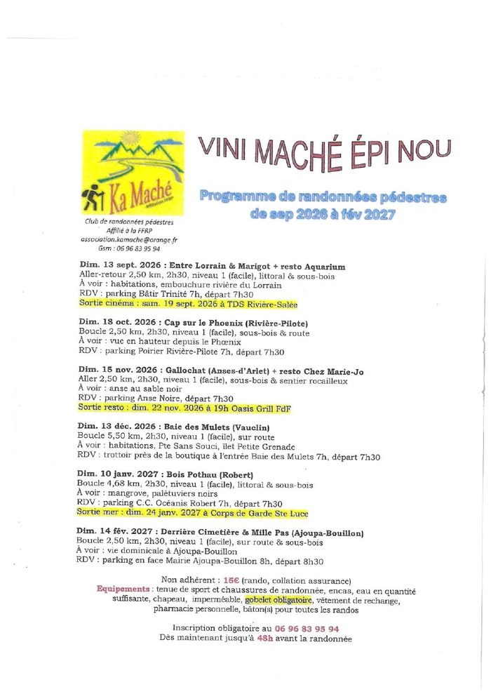 RANDONNÉE PÉDESTRE "LORRAIN & MARIGOT + RESTO AQUARIUM"
