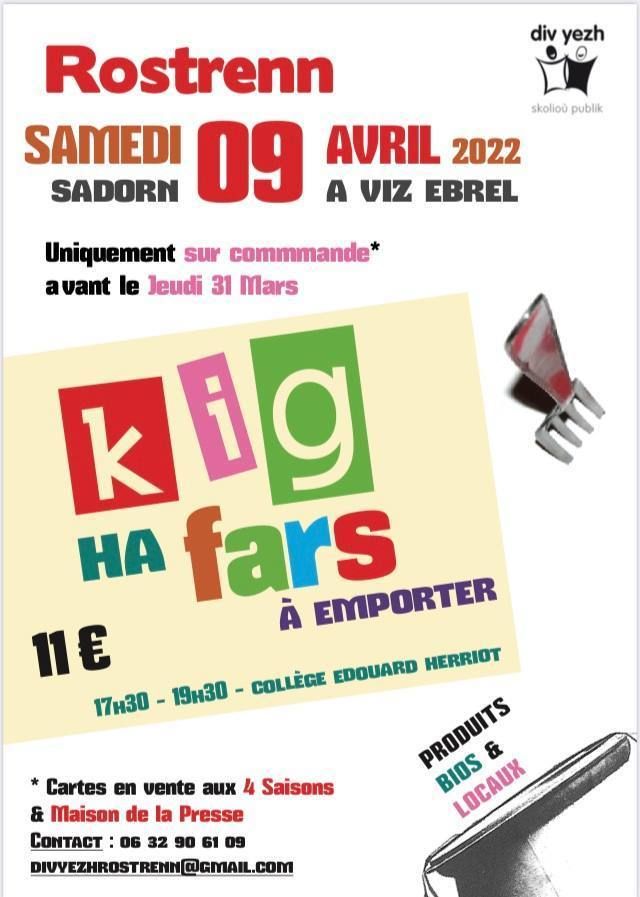 Kig-ha-farz Div Yezh Rostrenn (à emporter)