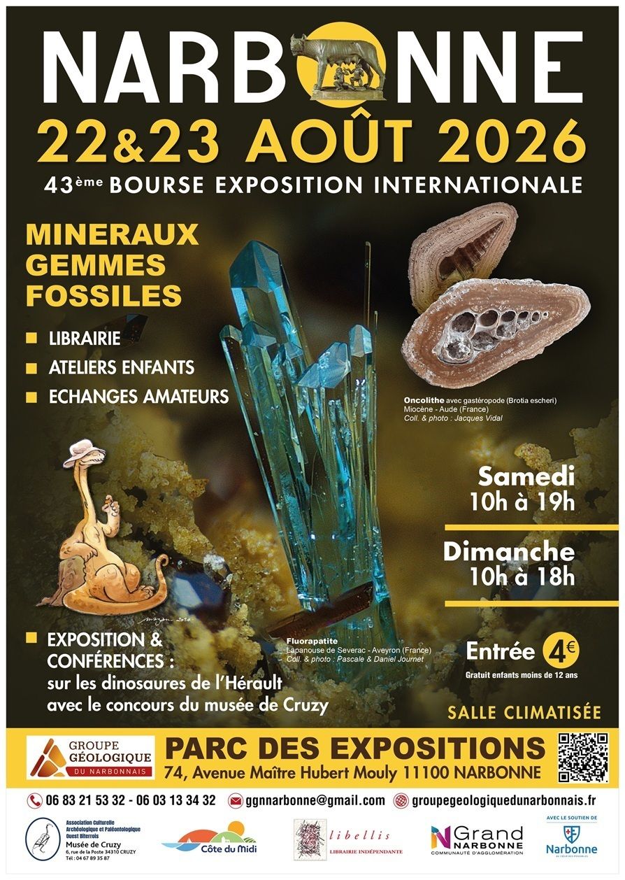 Bourse aux minéraux et fossiles de Narbonne 2026