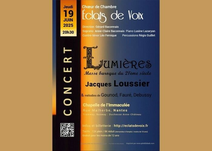 Chœur de chambre Éclats de voix : Messe baroque Lumières