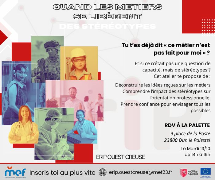 L'ERIP Ouest Creuse organise un atelier sur la déconstruction des stéréotypes dans les métiers.