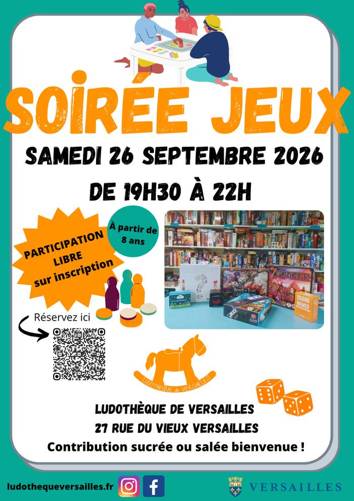 La Ludothèque vous invite à participer à sa nouvelle soirée jeux, seul, en famille ou entre amis, pour un moment complètement ludique autour de nos jeux de société ! Dès 8 ans.