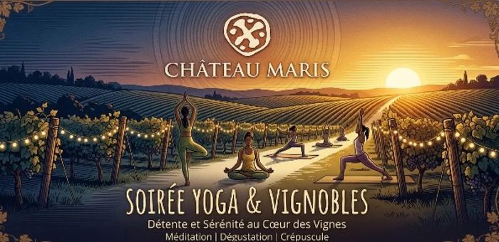 Harmonie au crépuscule: yoga dans les vignes