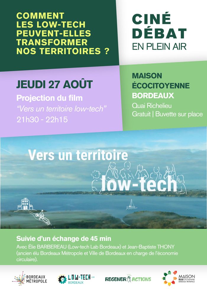 Ciné-débat dédiée aux territoires low-tech à la Maison Écocitoyenne.