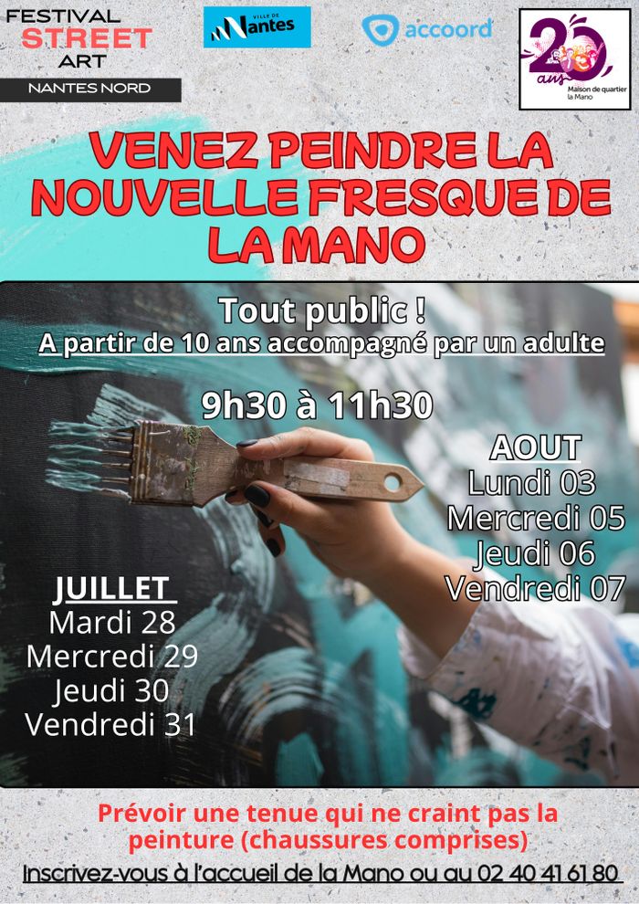 Venez peindre la nouvelle fresque de la maison de quartier La Mano