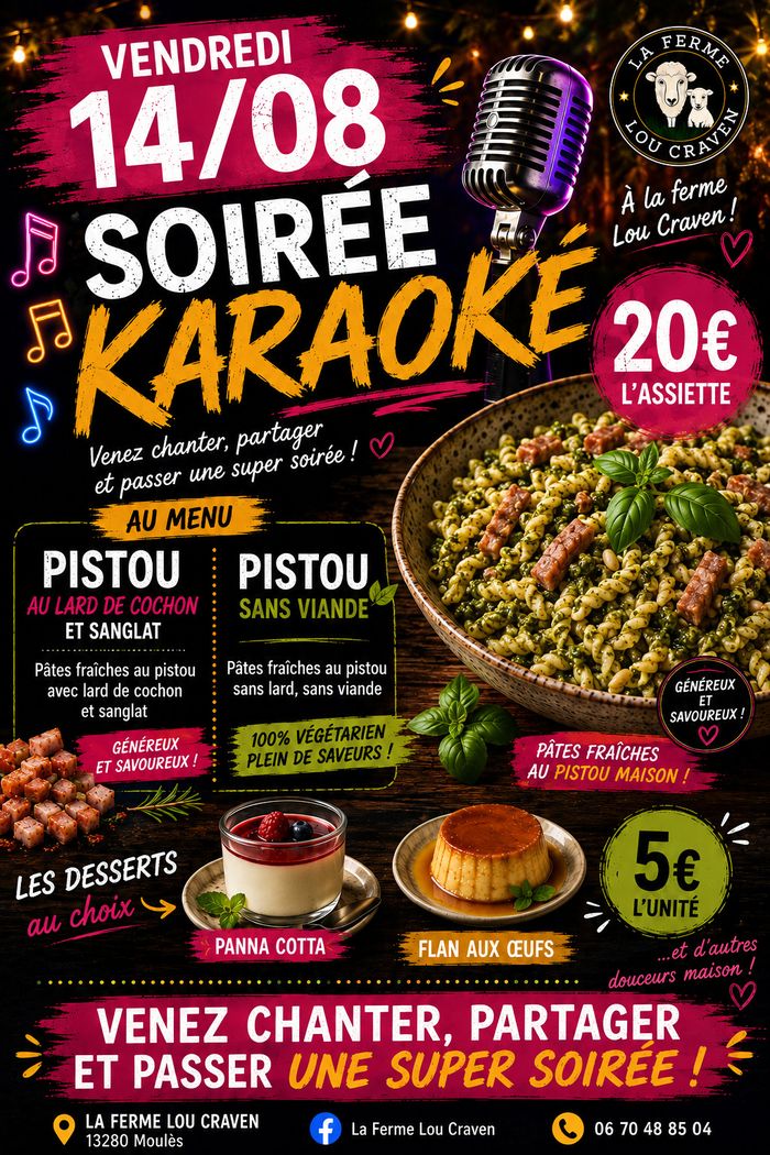 Affiche — Soirée karaoké & soupe au pistou