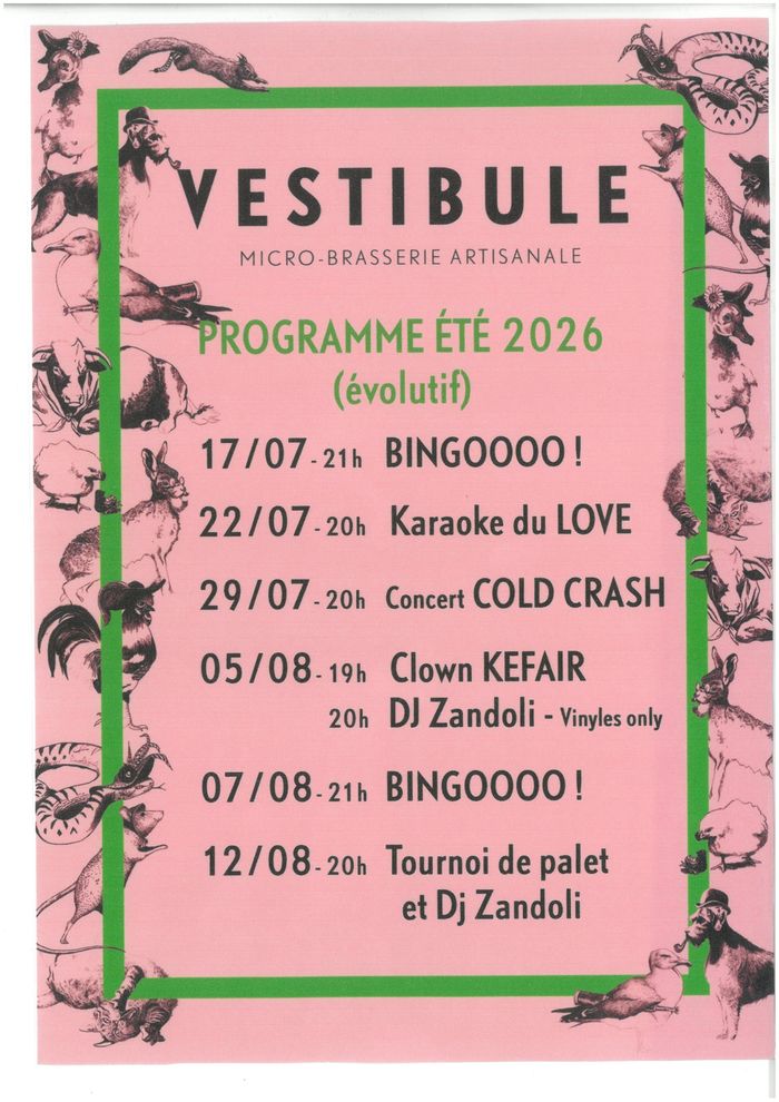 Les animations de l'été chez vestibule