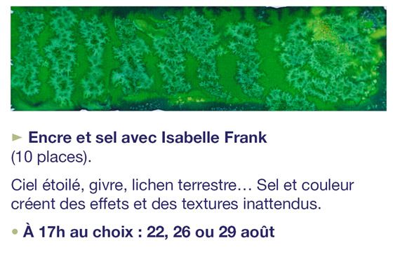 Atelier de pratiques artistiques : Encre et sel