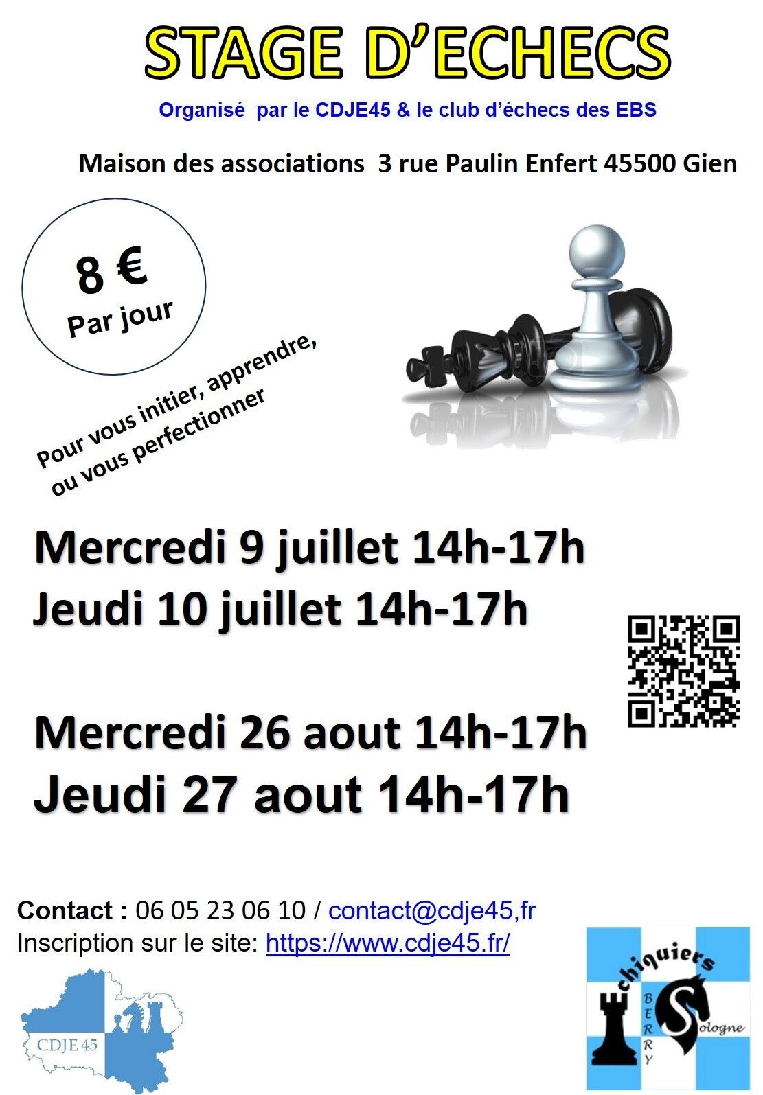 Stage d'échecs à Gien