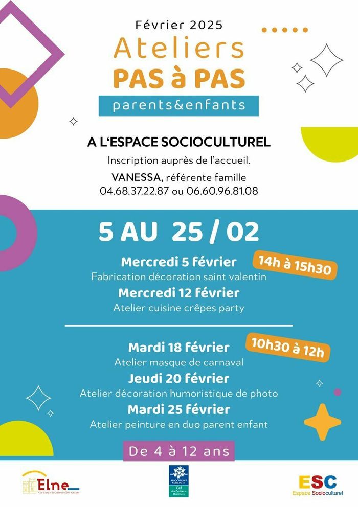 ATELIERS PAS A PAS DE FEVRIER
