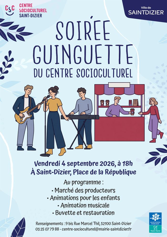 Affiche, Soirée guinguette du Centre socioculturel