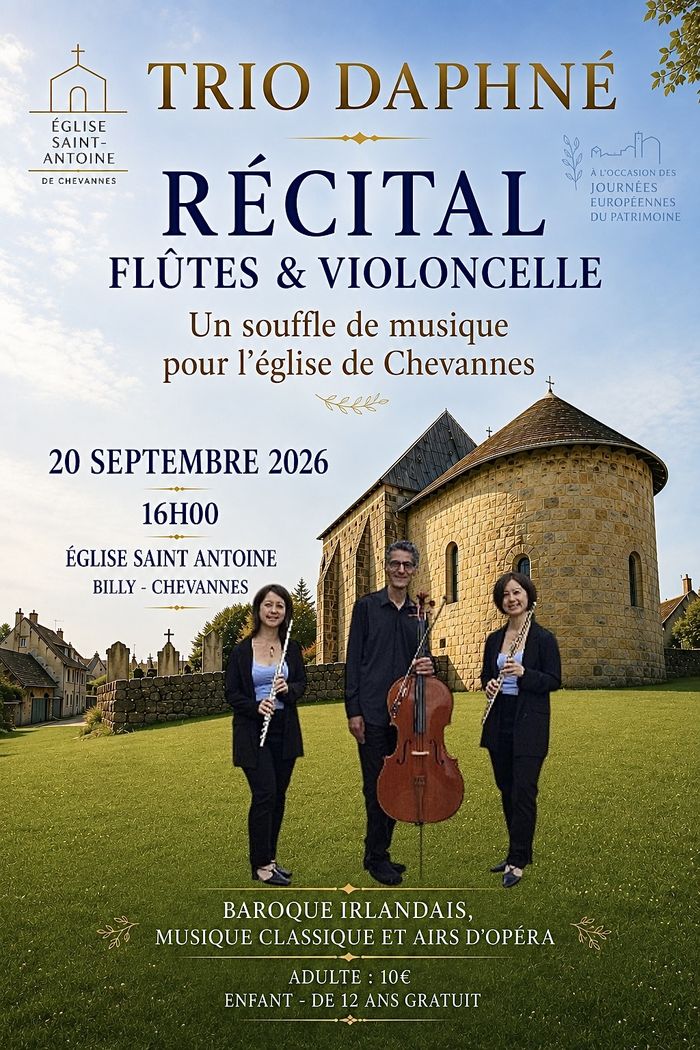 Affiche — Récital du trio Daphné - flûtes et violoncelle