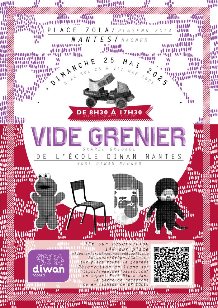 Vide grenier de l'école Diwan de Nantes.