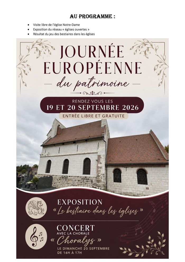 Visite libre de l'église avec exposition "le Bestiaire dans les églises"