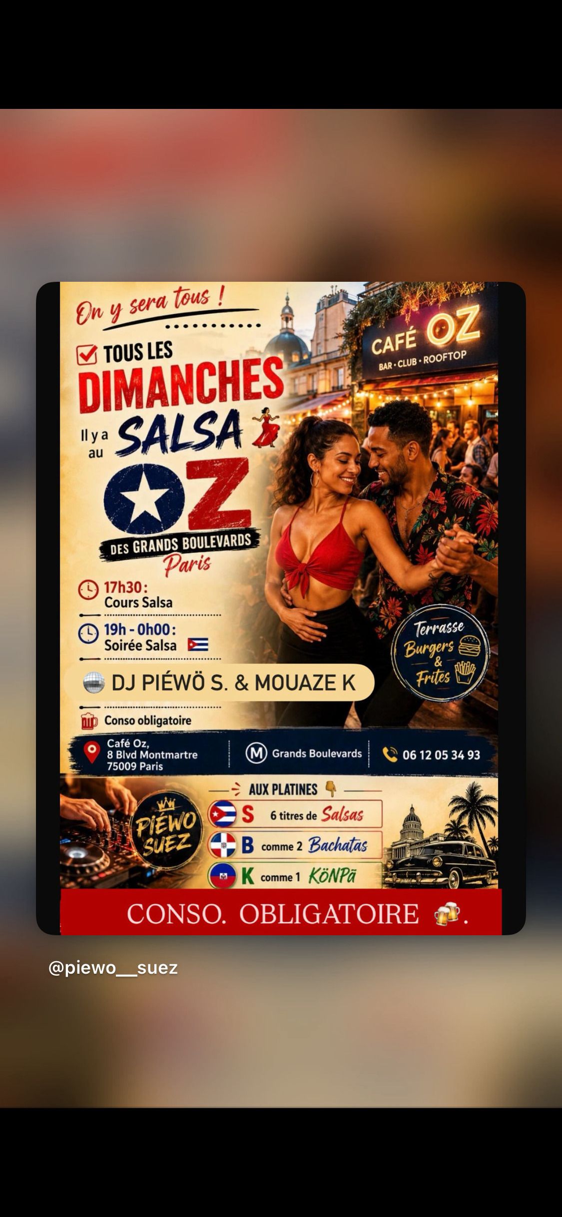 Dimanche / Cours & Soiree Salsa Paris