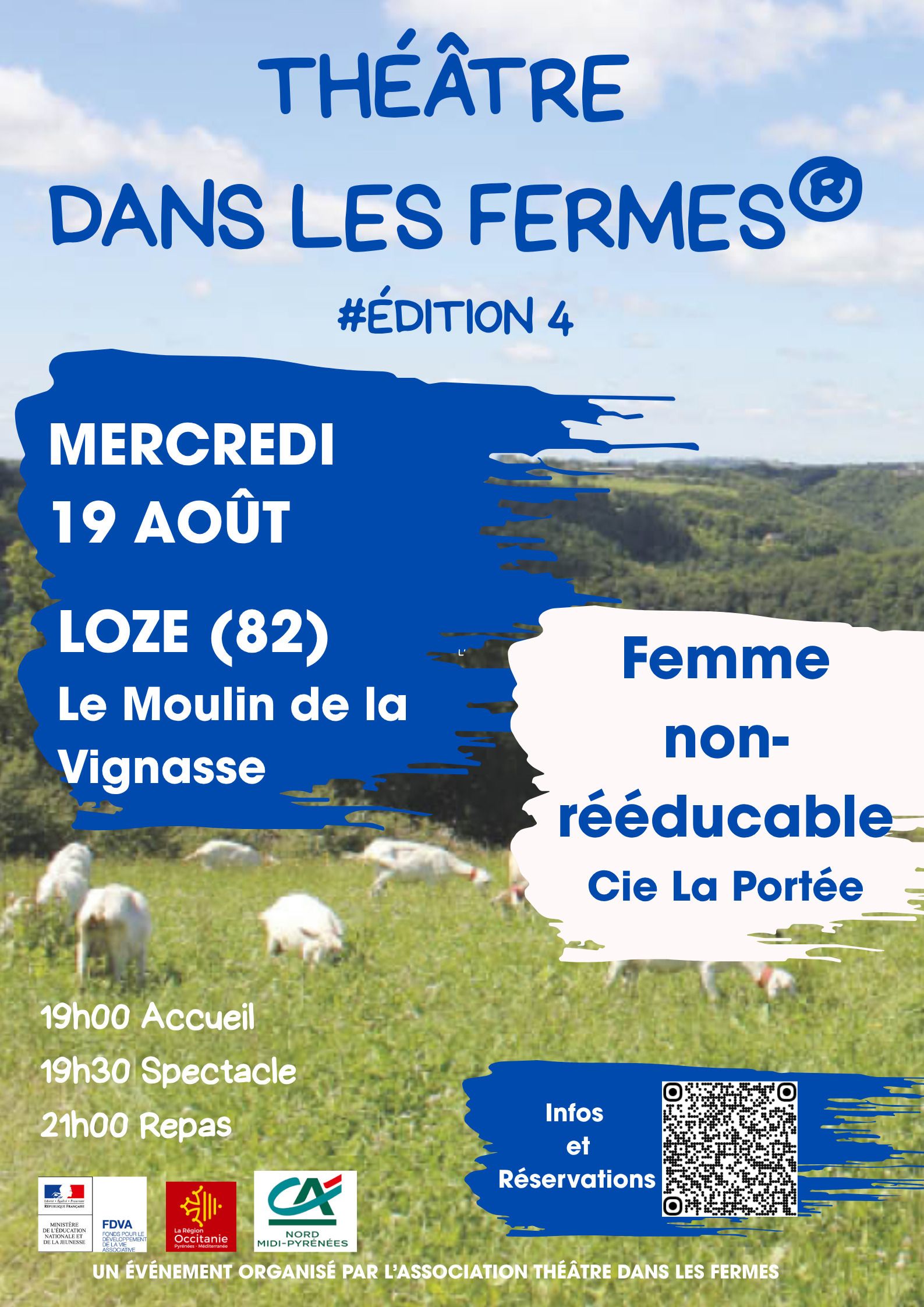 Théâtre dans les fermes au Moulin de la Vignasse à Loze (82) le 19 août