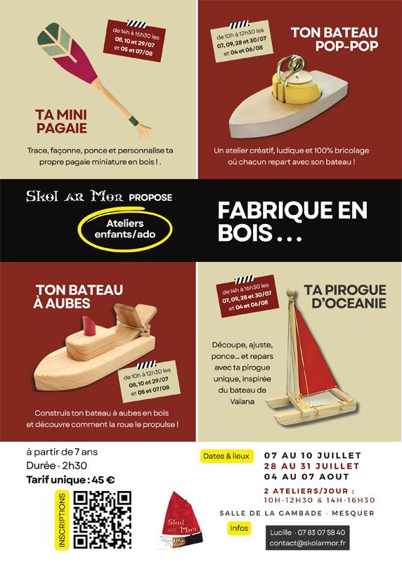 Atelier enfant - pirogue d'Océanie