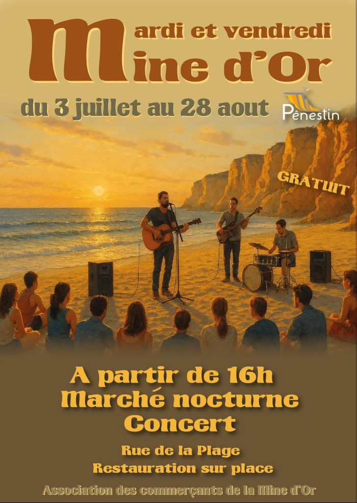 Affiche — Vendredi de la Mine d'Or : Marché nocturne et concert "Odilon"