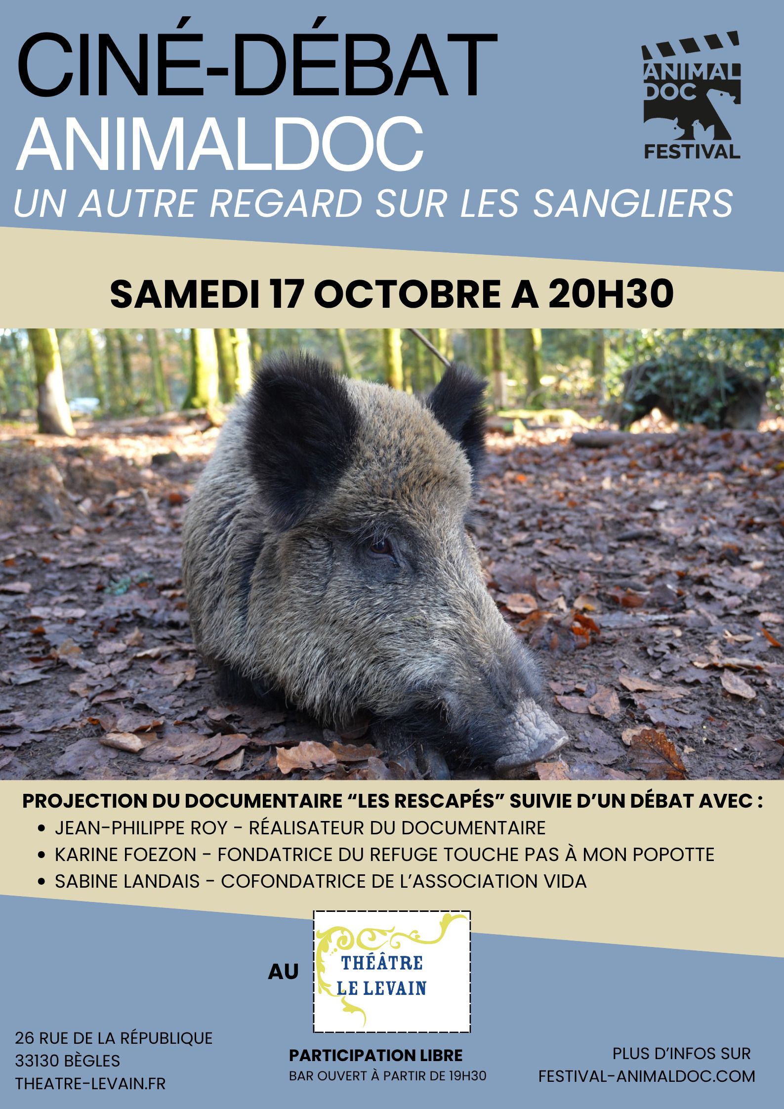 CINÉ-DÉBAT — Un autre regard sur les sangliers