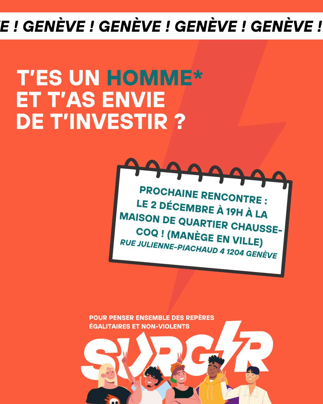 En tant qu'homme, rejoins notre équipe bénévoles MasculinitéS !