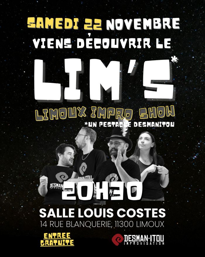 Le LIM'S - Limoux Impro Show - Un spectacle 100% improvisé pour toute la famille !