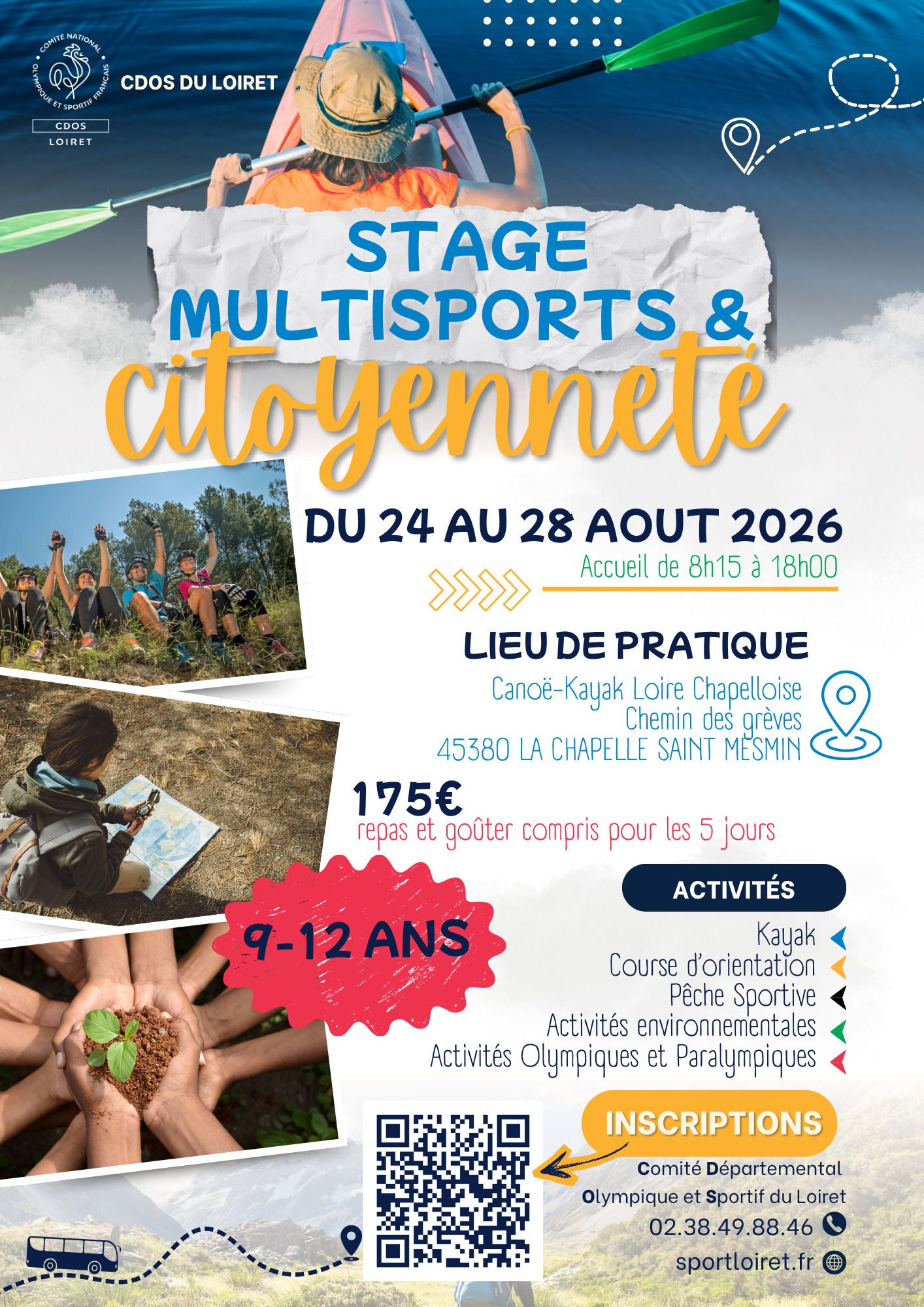 STAGE MULTI-SPORTS ET CITOYENNETÉ POUR LES 9 – 12 ANS ÉTÉ 2026