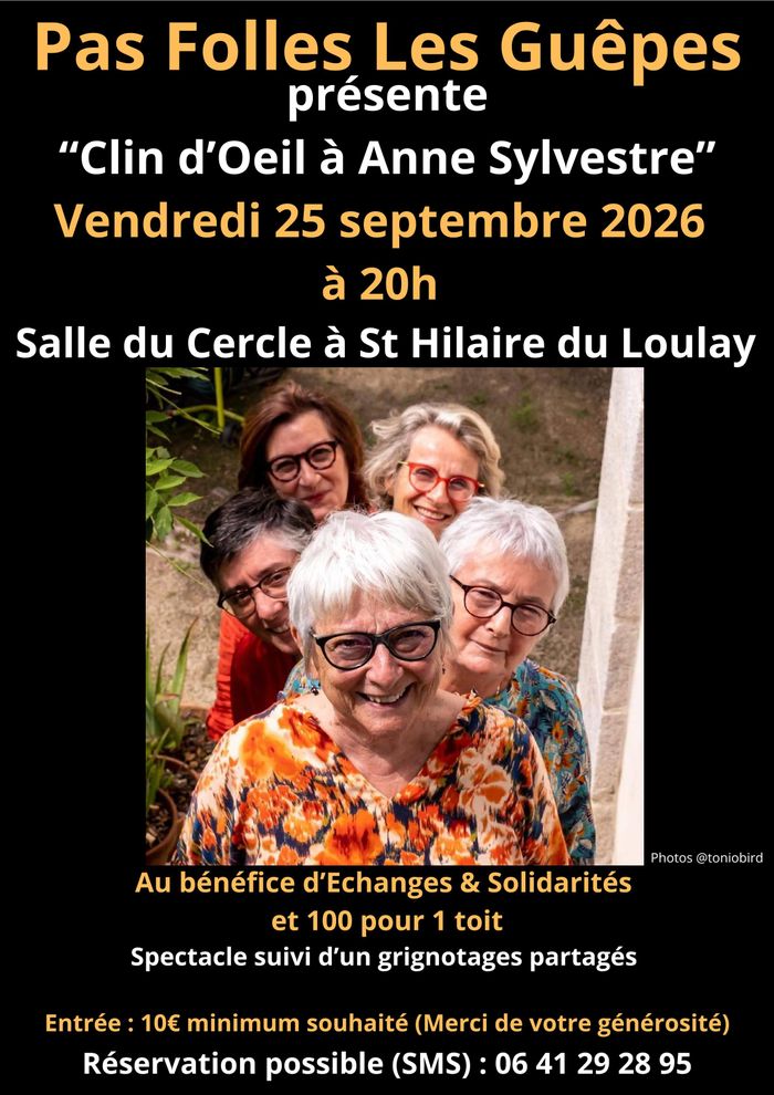 Vendredi 25 septembre 2026 à 20h Salle du Cercle