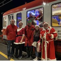 Train rouge spécial Noël